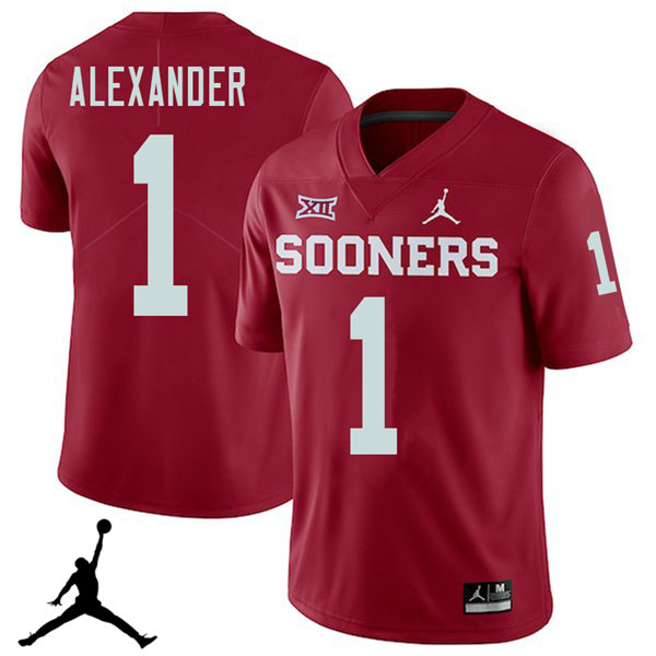 Jordan Brand Men #1 Dominique Alexander Oklahoma Sooners 2018 College Football Jerseys Sale-Crimson - Click Image to Close